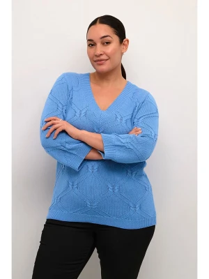KAFFE curve Sweter w kolorze błękitnym rozmiar: S