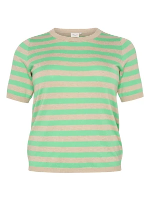 KAFFE curve Sweter w kolorze zielono-beżowym rozmiar: M