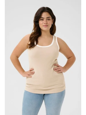 KAFFE curve Top w kolorze beżowym rozmiar: L