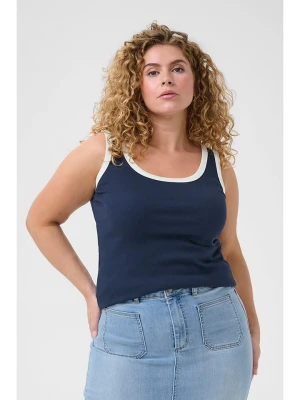 KAFFE curve Top w kolorze granatowym rozmiar: L