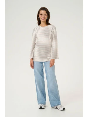 Kaffe Koszulka "Liddy" w kolorze szarobrązowo-białym rozmiar: XL