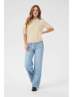 Kaffe Koszulka polo w kolorze beżowym rozmiar: L