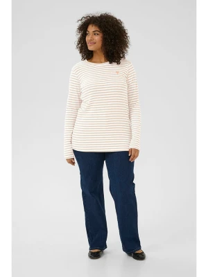 Kaffe Koszulka w kolorze biało-jasnoróżowym rozmiar: M