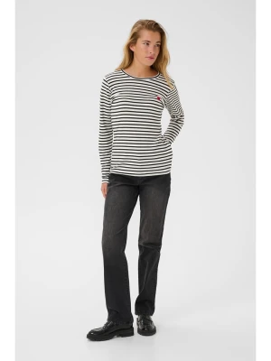 Kaffe Koszulka w kolorze kremowo-czarnym rozmiar: M