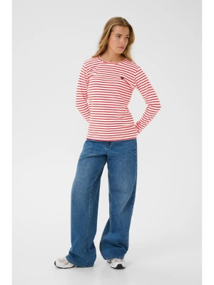 Kaffe Koszulka w kolorze kremowo-czerwonym rozmiar: XL