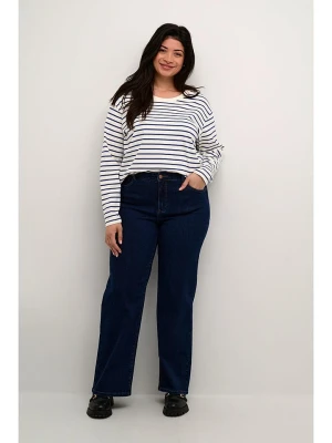 Kaffe Koszulka "Winni" w kolorze biało-granatowym rozmiar: L