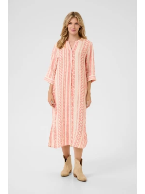 Kaffe Lniana sukienka w kolorze beżowo-pomarańczowym rozmiar: L/XL