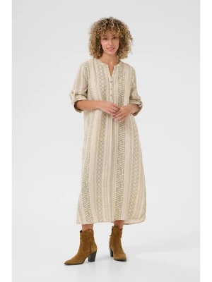 Kaffe Lniana sukienka w kolorze beżowym rozmiar: XS