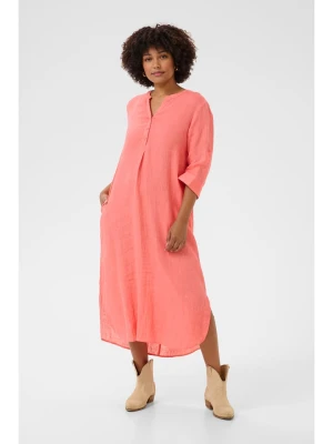 Kaffe Lniana sukienka w kolorze pomarańczowym rozmiar: L/XL