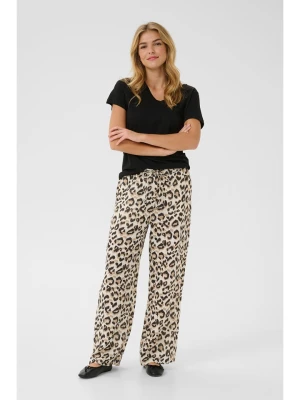 Kaffe Lniane spodnie w kolorze beżowym rozmiar: L/XL