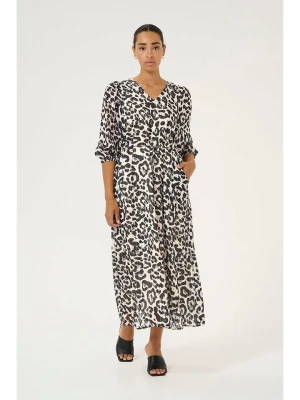 Kaffe Sukienka "Sepia" w kolorze kremowo-czarnym rozmiar: 36