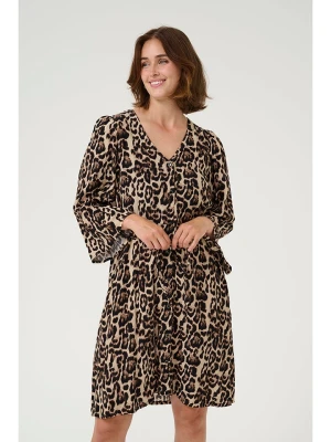 Kaffe Sukienka w kolorze beżowo-czarno-brązowym rozmiar: 38