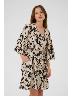 Kaffe Sukienka w kolorze beżowo-czarnym rozmiar: 40