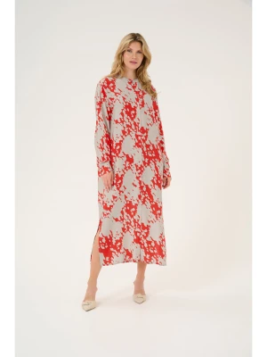 Kaffe Sukienka w kolorze czerwono-jasnoszarym rozmiar: 40