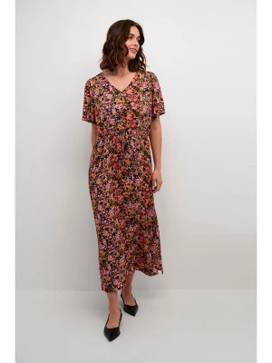 Kaffe Sukienka w kolorze jasnoróżowo-czarno-zielonym rozmiar: 40