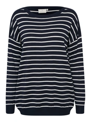 Kaffe Sweter "Mala" w kolorze granatowo-kremowym rozmiar: XS