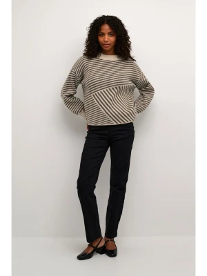 Kaffe Sweter w kolorze beżowo-antracytowym rozmiar: XXL