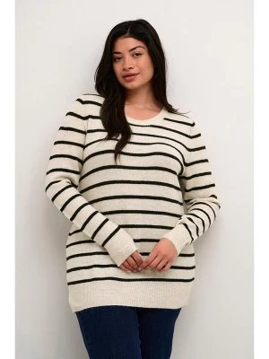 Kaffe Sweter w kolorze kremowo-czarnym rozmiar: L