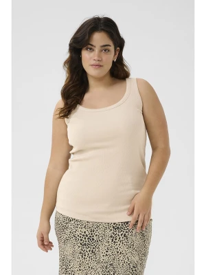 KAFFE curve Top w kolorze kremowym rozmiar: L