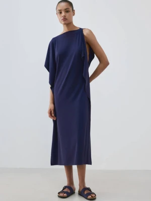 Kaftan z falbanami niebieski - Kobieta - - MANGO