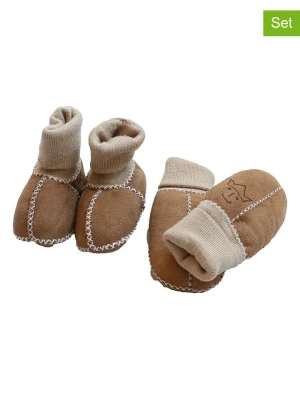 Kaiser Naturfellprodukte 2-częściowy zestaw wełniany w kolorze jasnobrązowym rozmiar: 18/19