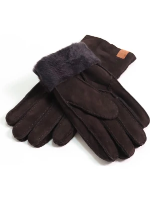 Kaiser Naturfellprodukte H&L Wełniane rękawiczki "Patchwork" w kolorze jasnobrązowym rozmiar: 9