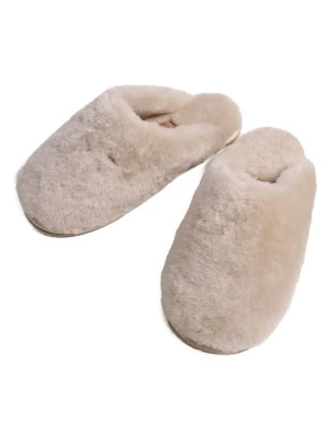 Kaiser Naturfellprodukte Klapki wełniane "Viki" w kolorze kremowym rozmiar: 40/41