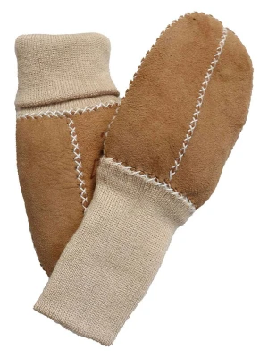 Kaiser Naturfellprodukte Wełniane rękawiczki w kolorze jasnobrązowym rozmiar: onesize