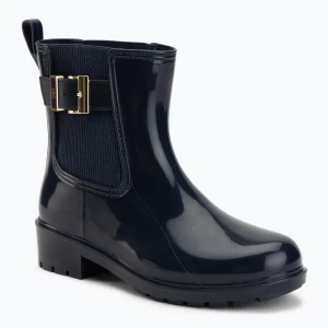 Kalosze damskie Tommy Hilfiger Buckle Glossy Ankle space blue Granatowy