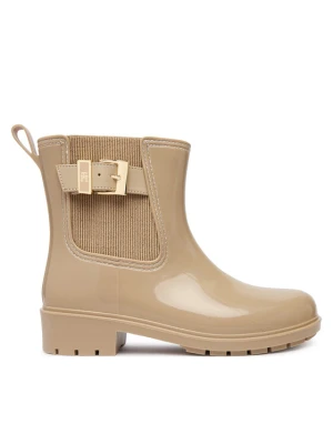 Kalosze Tommy Hilfiger Th Buckle Glossy Ankle Rain Boot FW0FW09543 Beżowy