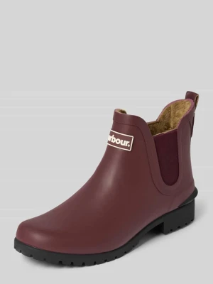 Kalosze z detal z logo model 'Kirkton Chelsea Welly' Barbour Bordowy