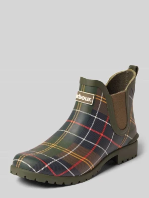 Kalosze z naszywką z logo Barbour Oliwkowy