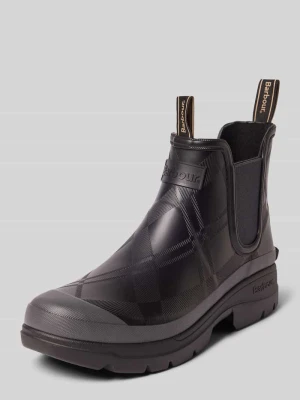 Kalosze z wyhaftowanym logo Barbour Czarny