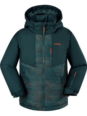 Kamik Kurtka narciarska "Arlo" w kolorze ciemnozielonym ze wzorem rozmiar: 122