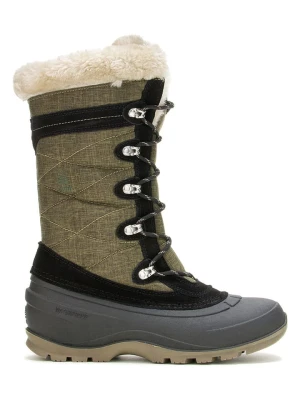Kamik Skórzane kozaki zimowe "Snovalley 4" w kolorze oliwkowo-szarym rozmiar: 36