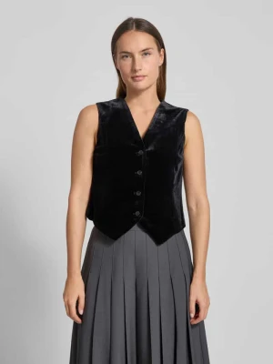 Kamizelka aksamitna o kroju regular fit z jednorzędową listwą guzikową model ‘SHANNA’ Vero Moda