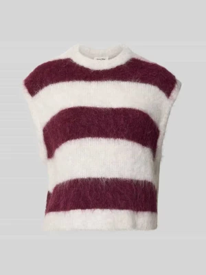 Kamizelka bez rękawów z mieszanki alpaki o kroju regular fit Model 'NIBY' American Vintage Bordowy