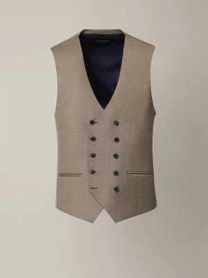 Kamizelka Beżowa Wełniana Berja Lancerto