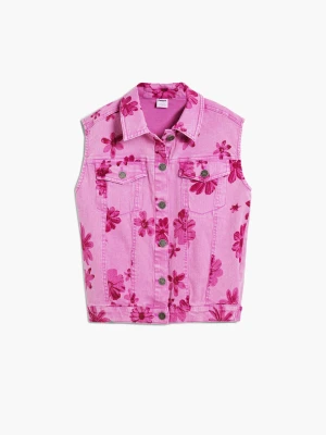 kamizelka denim w kwiaty Desigual