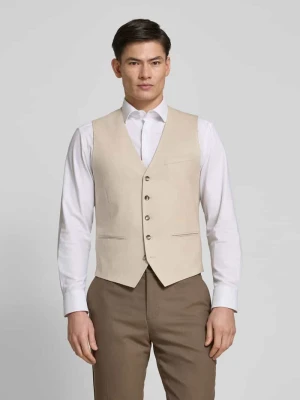 Kamizelka do garnituru o kroju slim fit z drobną tkaną fakturą model ‘S.O PURE’ s.Oliver BLACK LABEL