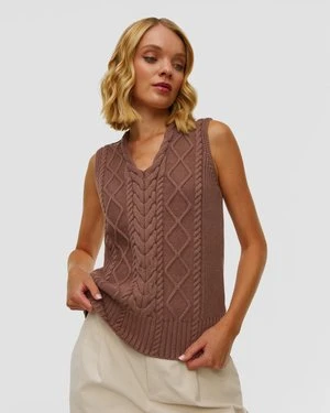 Kamizelka Dzianinowa Damska Varley Kay Cable Knit Vest