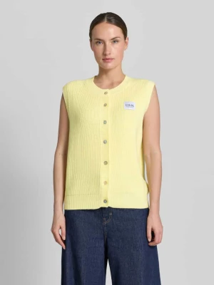 Kamizelka dzianinowa o kroju regular fit z mieszanki wiskozy model 'MILLA' VILLA SOPHIE