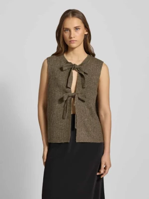 Kamizelka z dzianiny o kroju regular fit z dodatkiem wełny model ‘SILLY’ Pieces