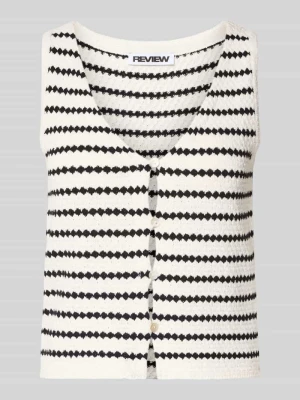 Kamizelka dzianinowa z dekoltem w serek i listwą guzikową REVIEW