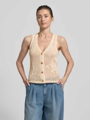 Kamizelka dzianinowa z dekoltem w serek model 'LASTICE' Marella