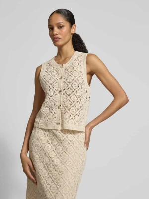 Kamizelka dzianinowa z okrągłym dekoltem i zapięciem na guziki JAKE*S STUDIO WOMAN