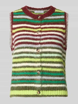 Kamizelka dzianinowa z wzór w paski model 'CARO' Topshop