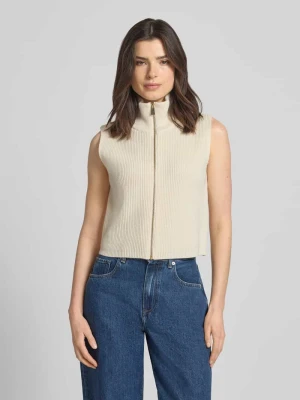 Kamizelka dzianinowa ze stójką i zamkiem błyskawicznym comma