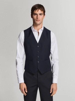 Kamizelka garniturowa Milan slim fit granatowy - Mężczyzna - - MANGO MAN