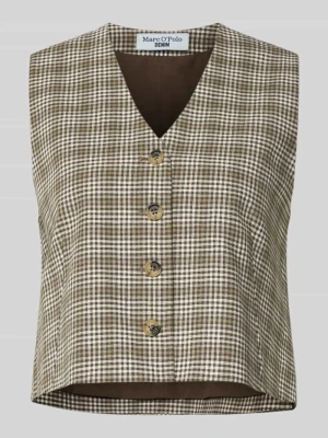 Kamizelka garniturowa o kroju slim fit z mieszanki bawełny i lnu Marc O'Polo DENIM